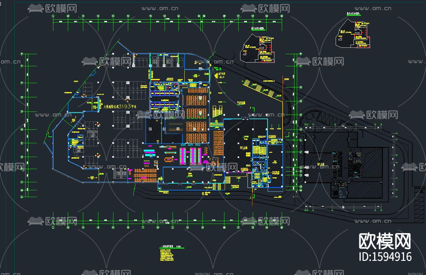 保险公司cad施工图下载（渲染图1）