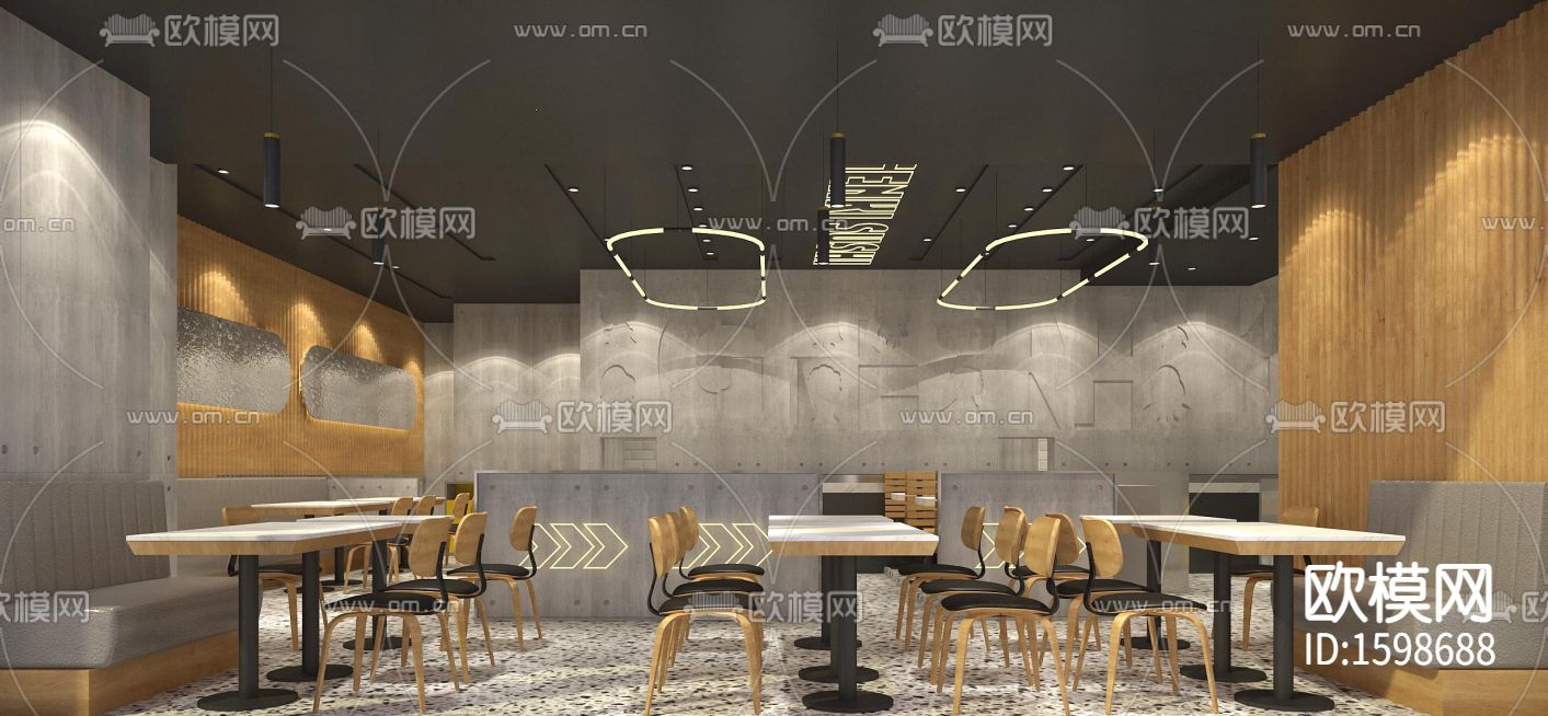 寿司店 cad施工图下载（渲染图4）