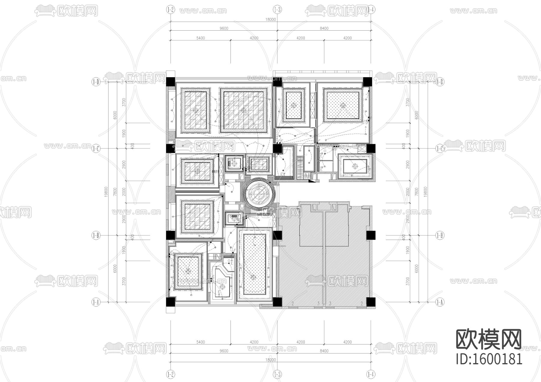 五星级酒店总统套房cad施工图