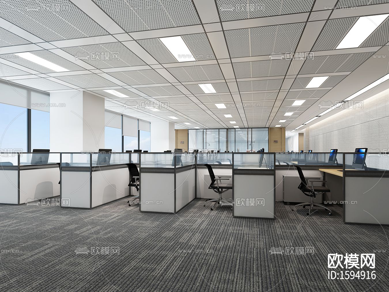 保险公司cad施工图下载（渲染图5）