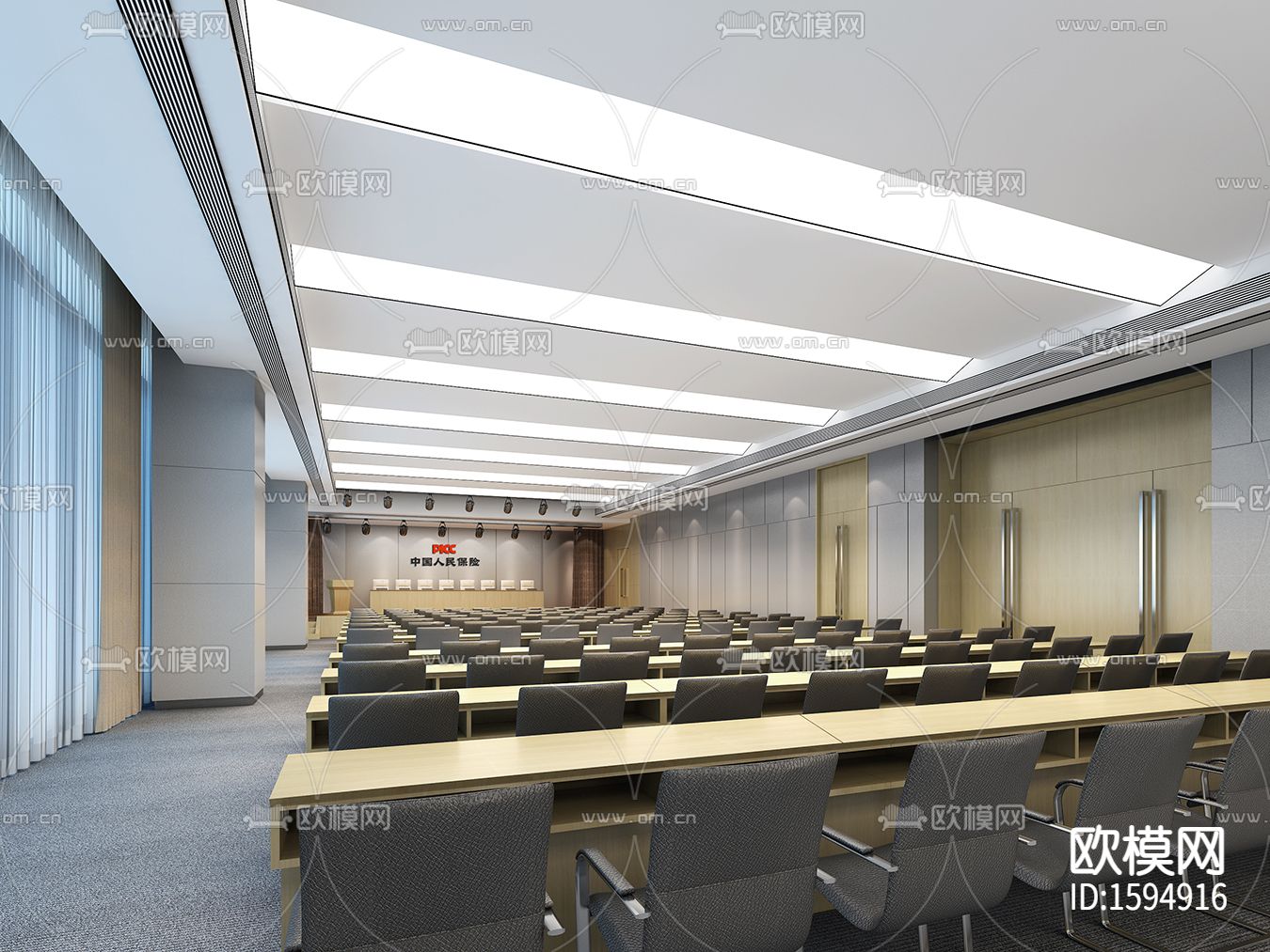 保险公司cad施工图下载（渲染图4）