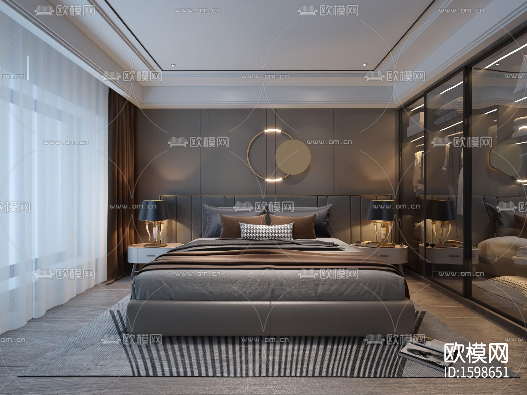 样板间cad施工图下载（渲染图1）