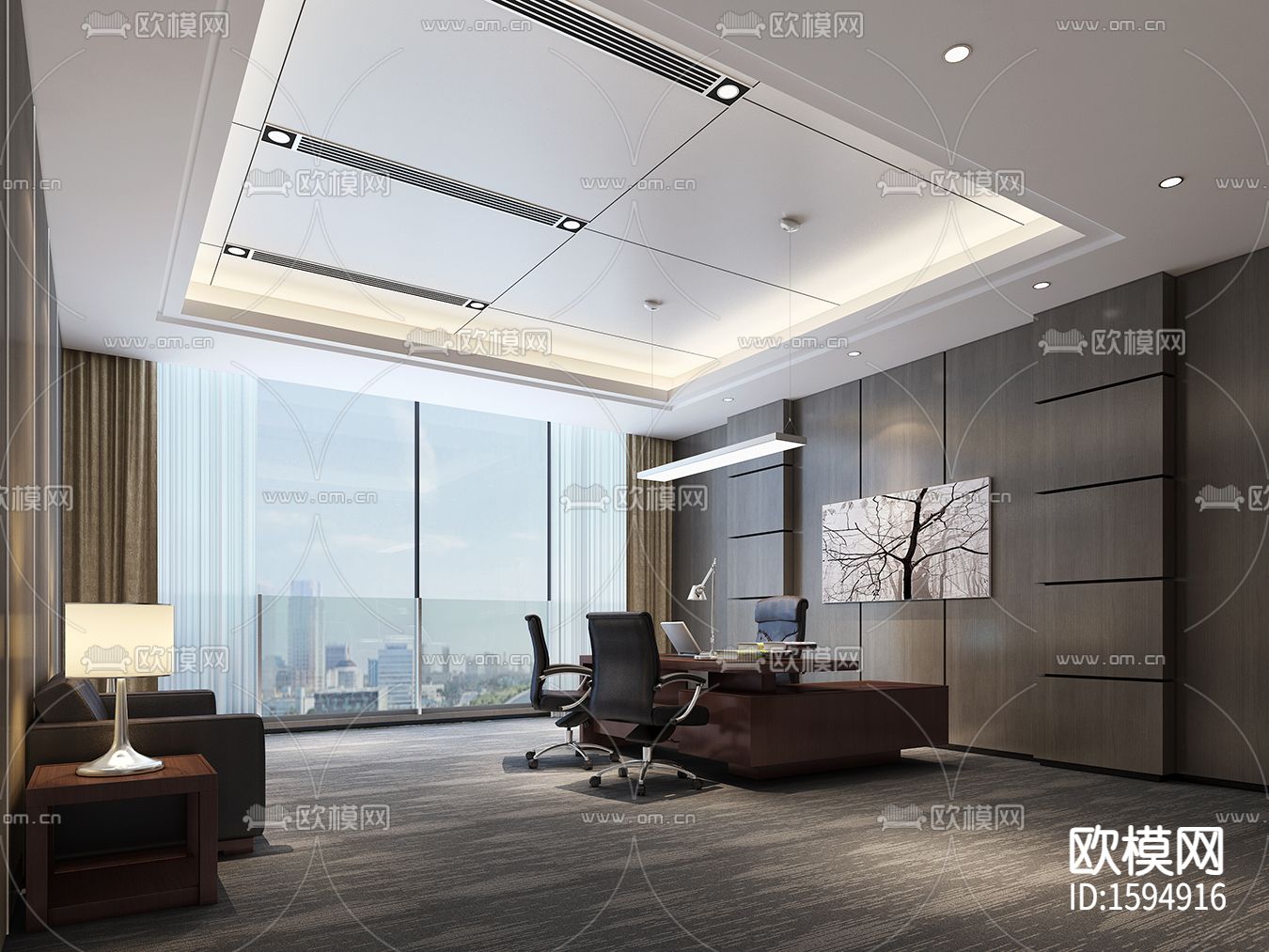 保险公司cad施工图下载（渲染图6）