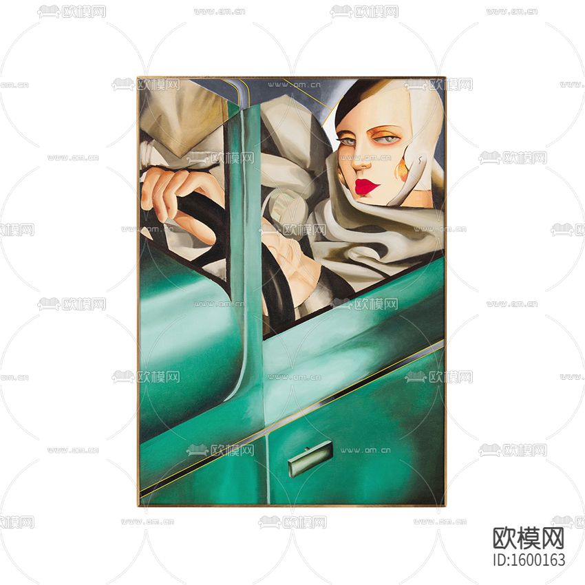 后现代赛博朋克风女性人像油画下载