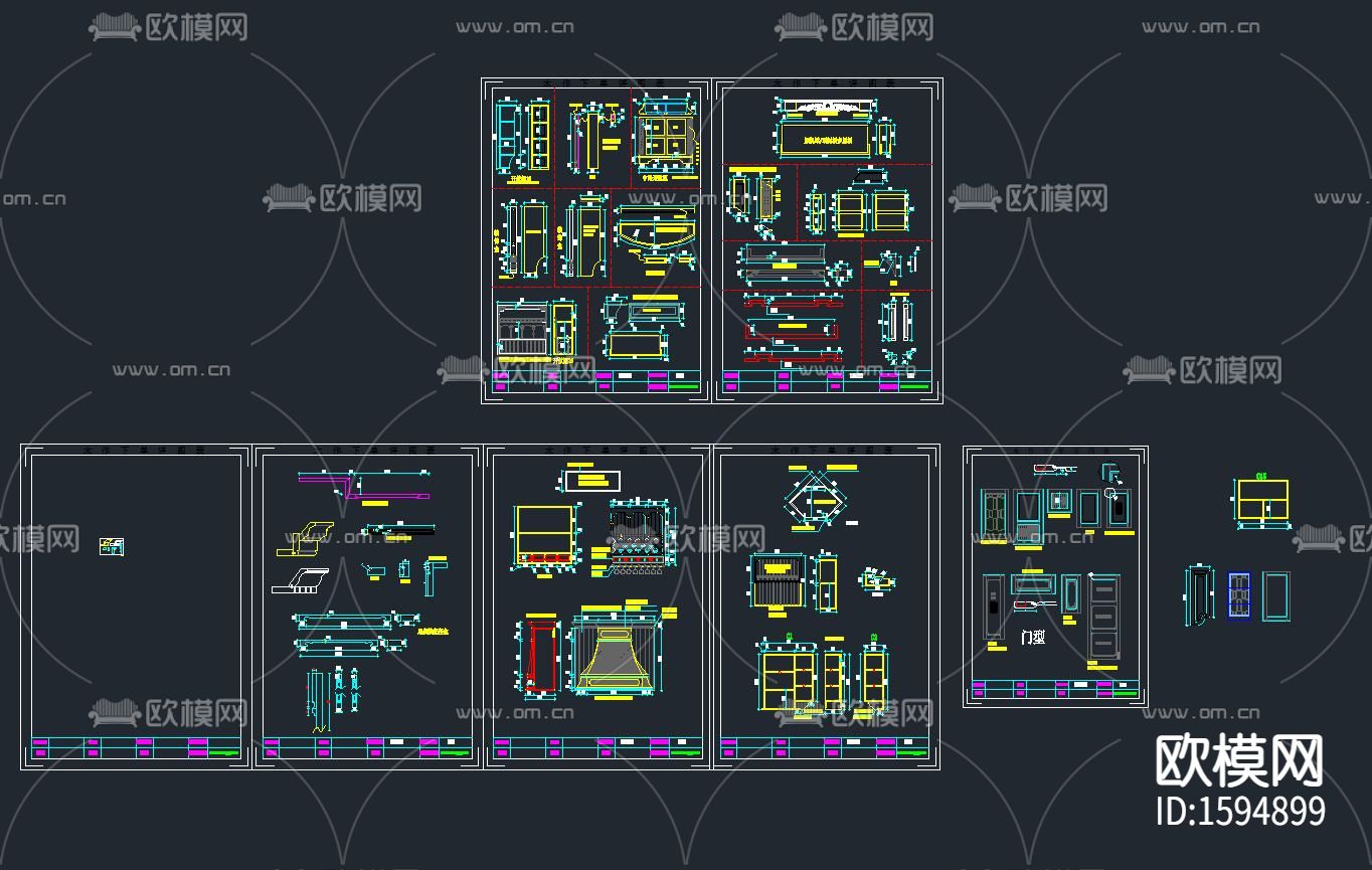 整木定制橱柜案例设计详图下载（渲染图8）