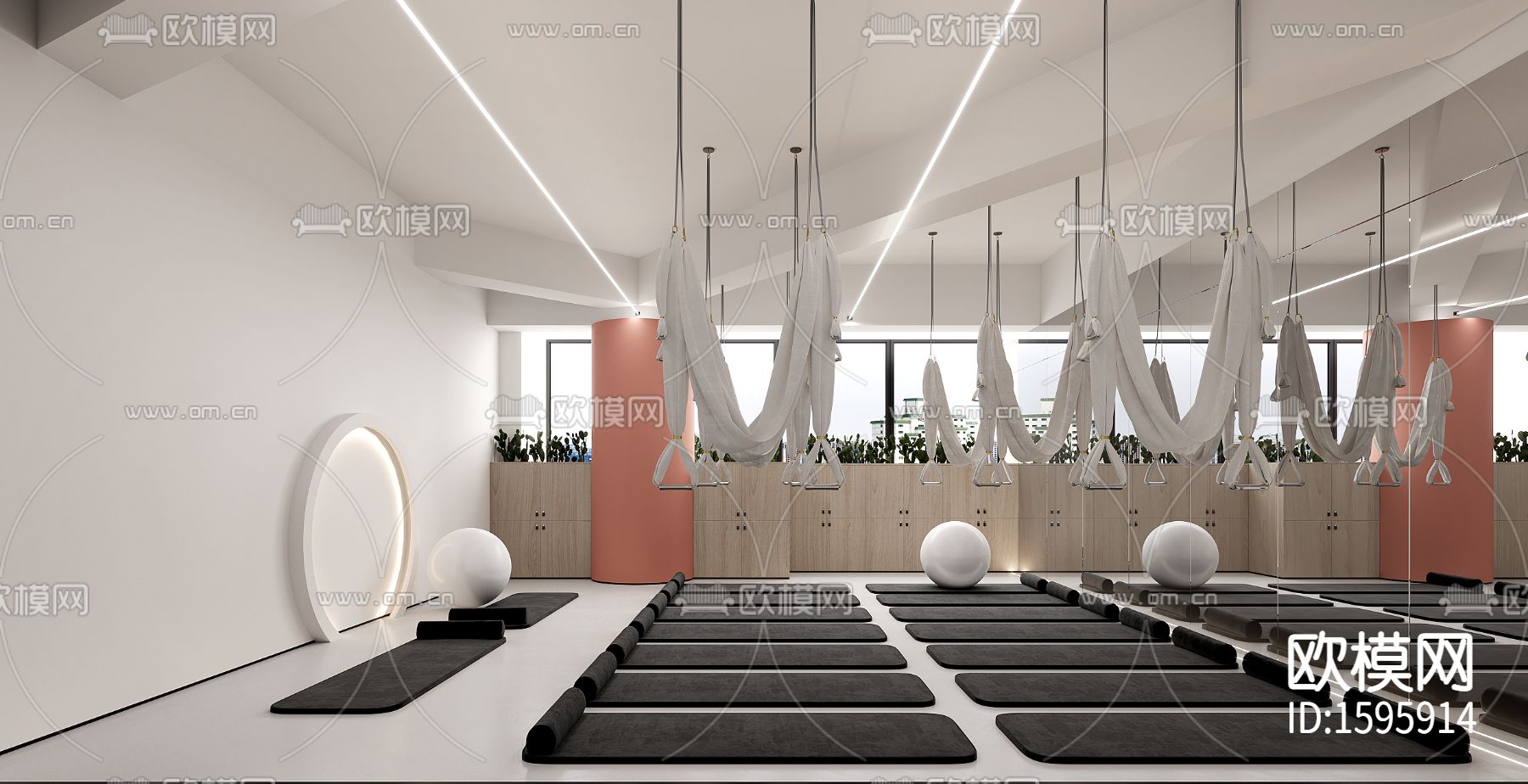 逸舍瑜伽馆cad施工图下载（渲染图2）