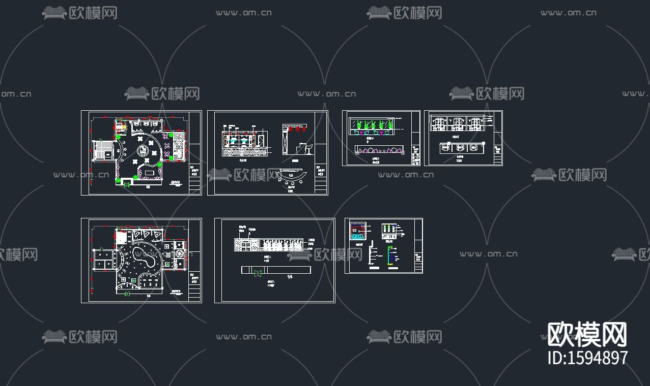咖啡厅cad施工图下载（渲染图7）