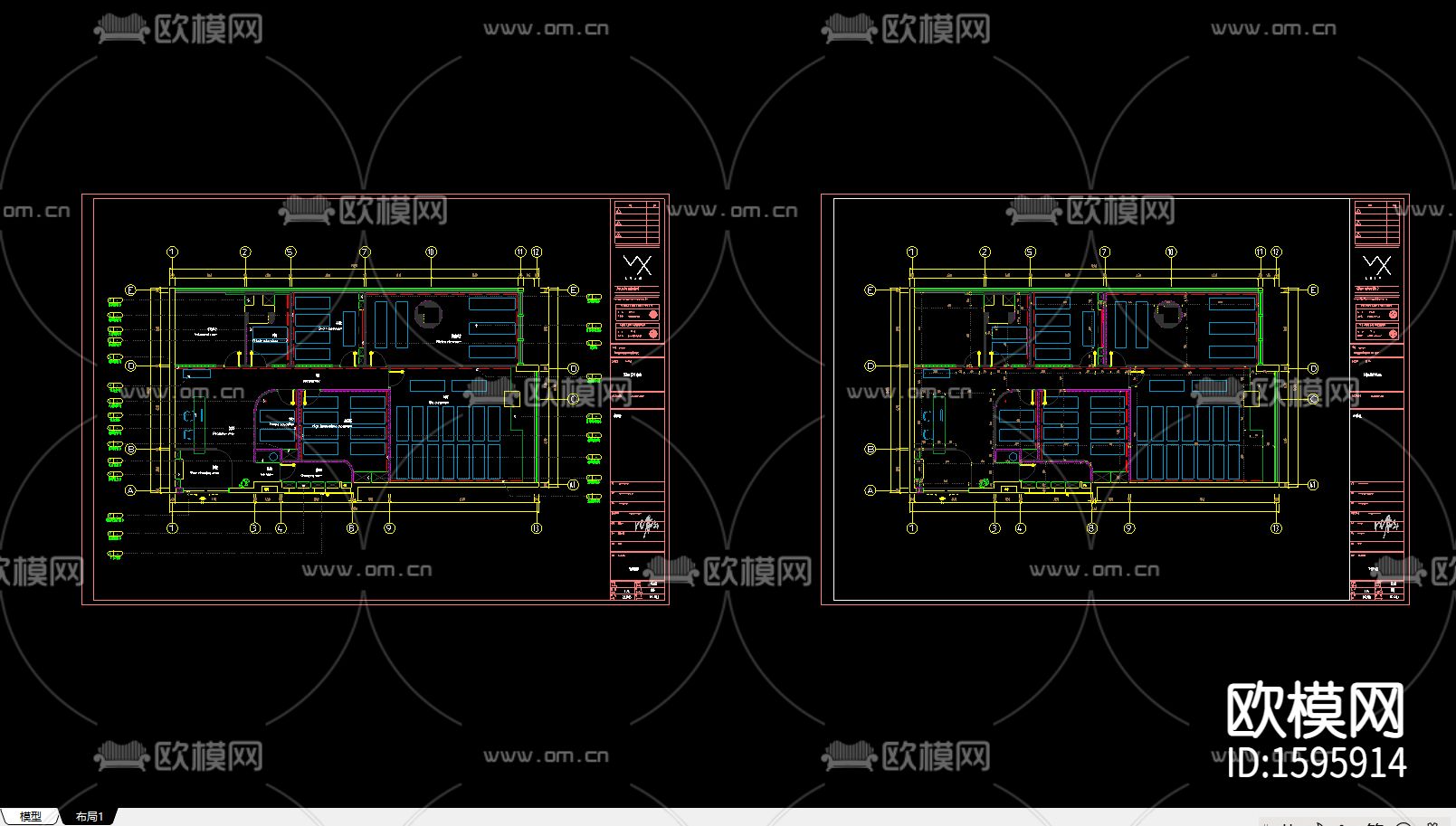 逸舍瑜伽馆cad施工图下载（渲染图7）