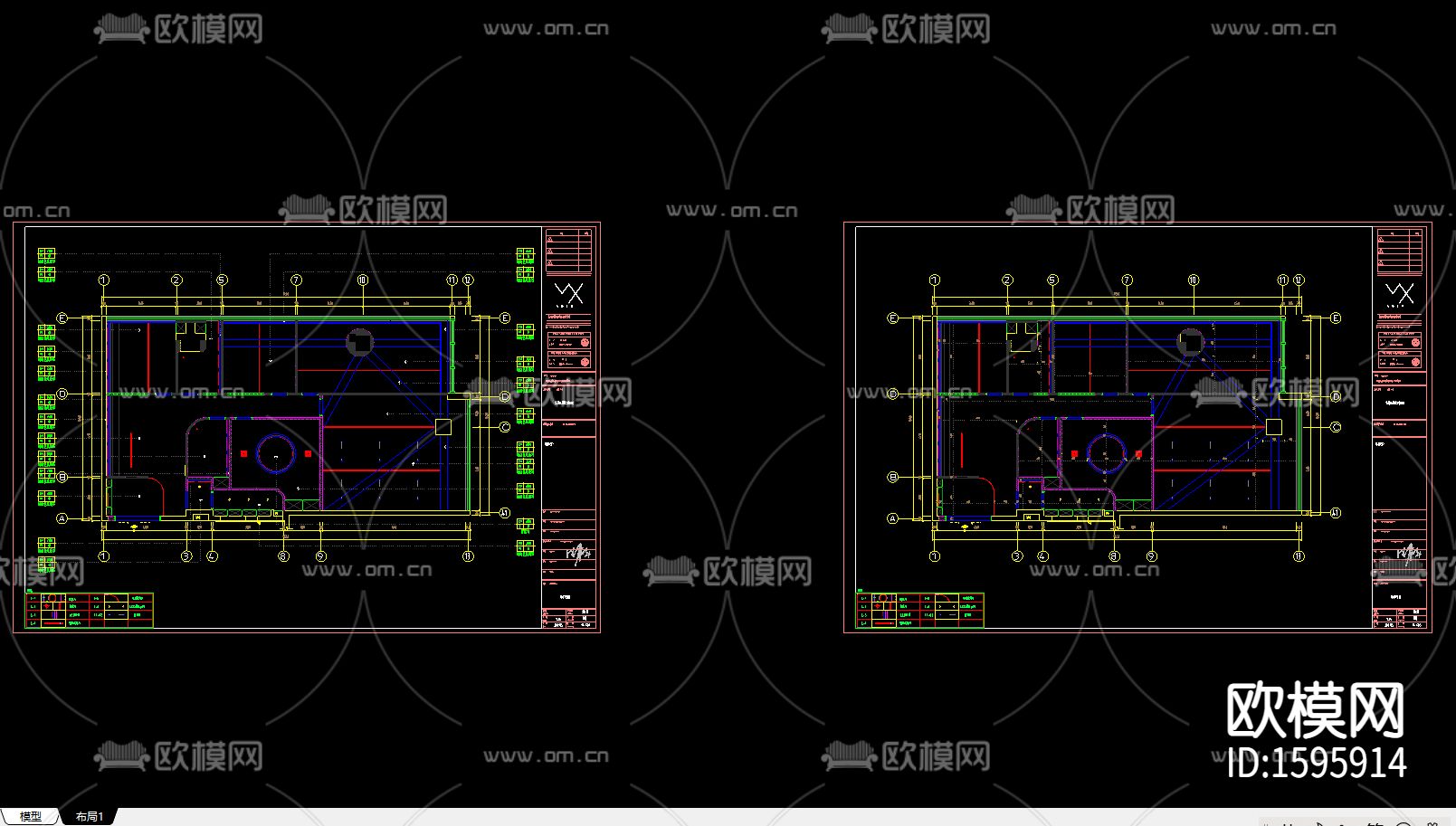 逸舍瑜伽馆cad施工图下载（渲染图8）