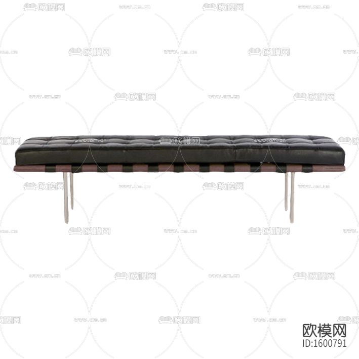 现代简约黑色皮革实木沙发凳下载