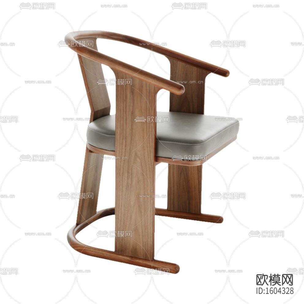 北欧简约实木皮革餐椅