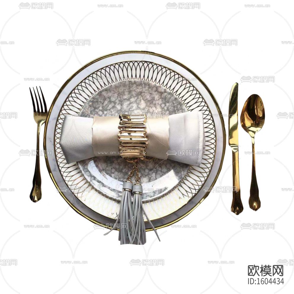 简欧轻奢陶瓷描金餐具下载