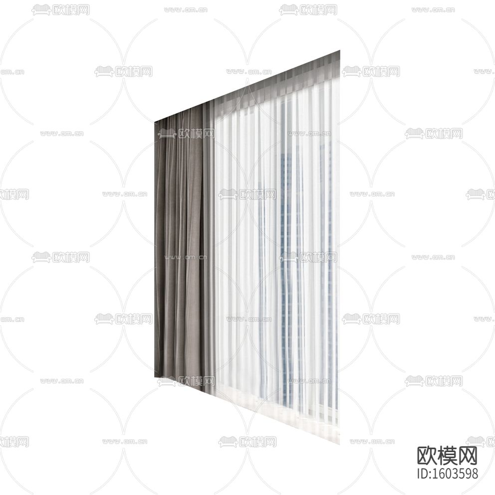 现代简约素色布艺遮光窗帘下载