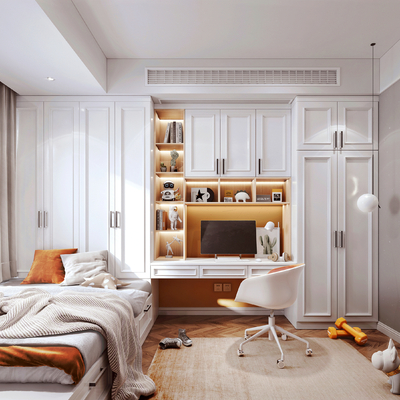  北欧榻榻米儿童房su模型 