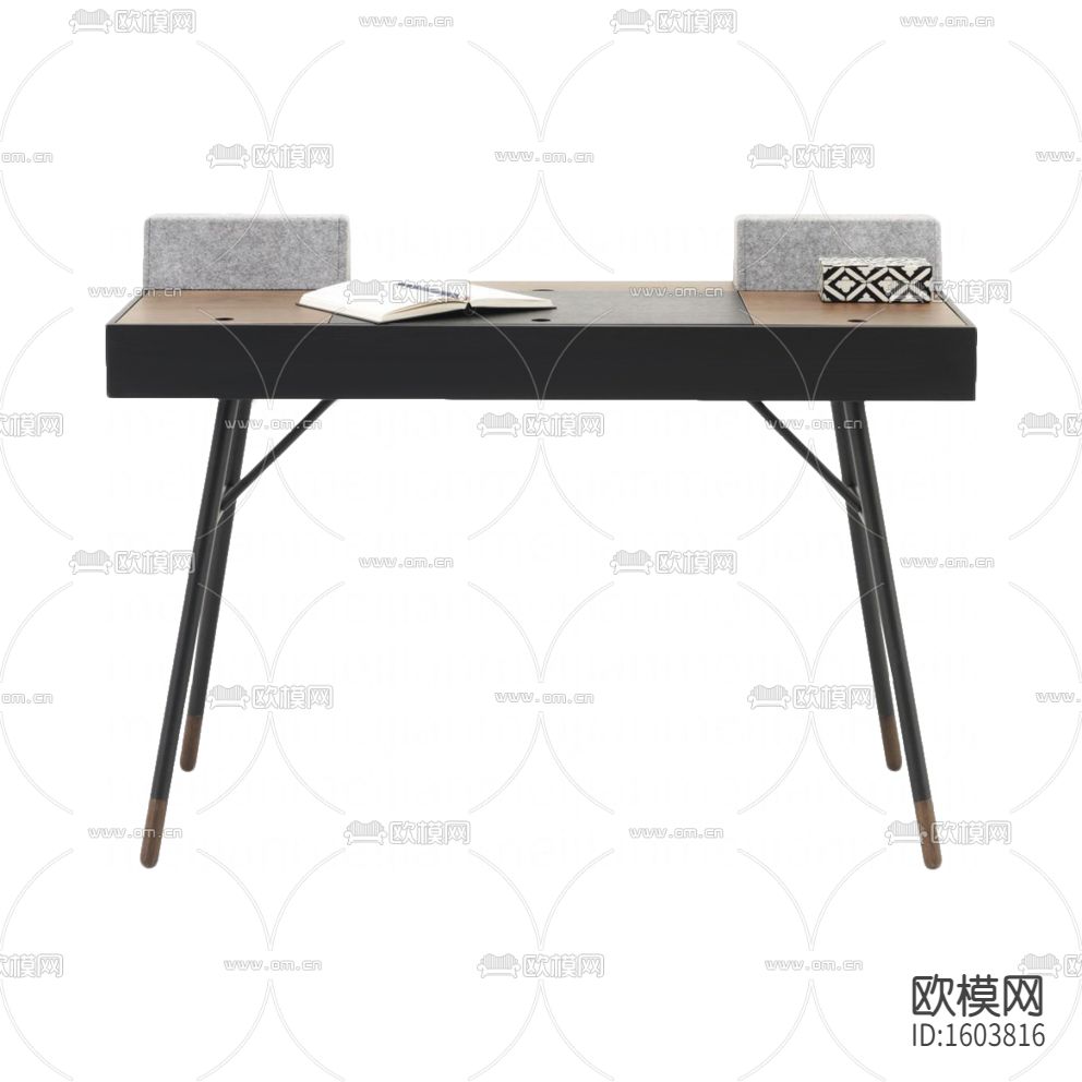 现代轻奢实木金属书桌