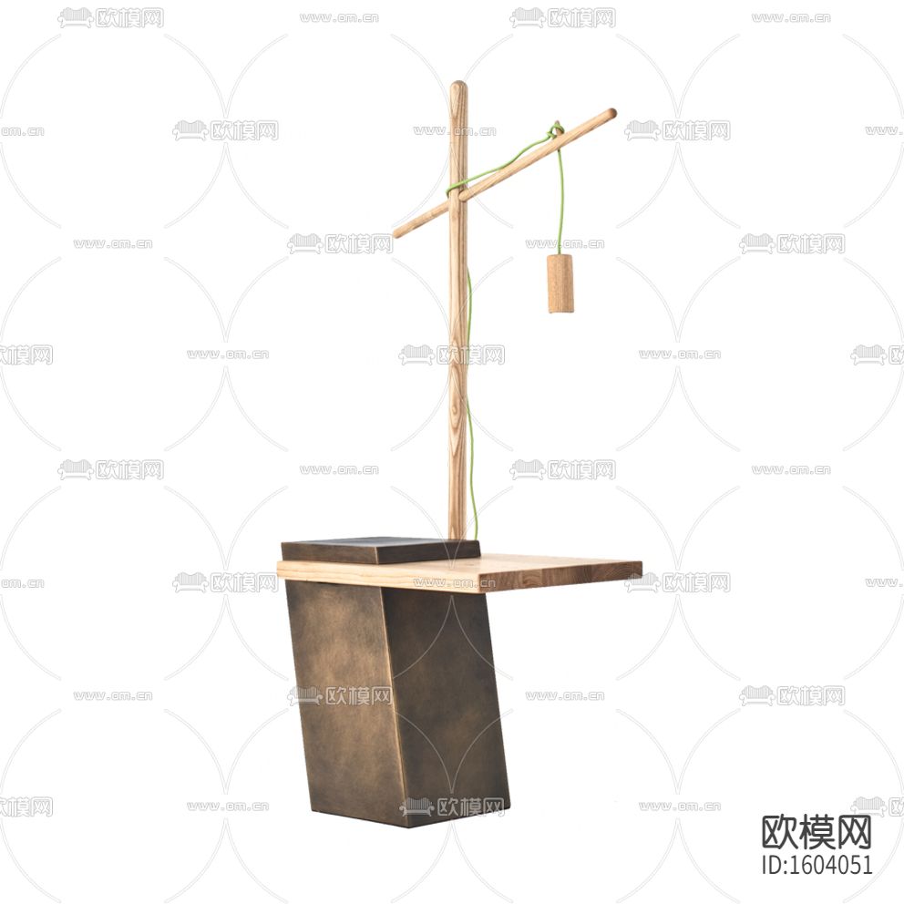 北欧简约异形原木床头柜下载