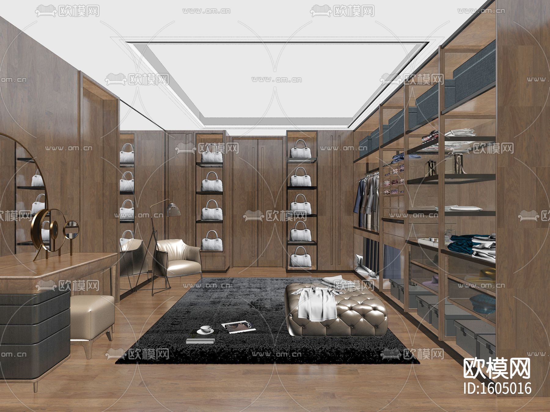 现代五层四居室别墅装修施工图下载（渲染图8）