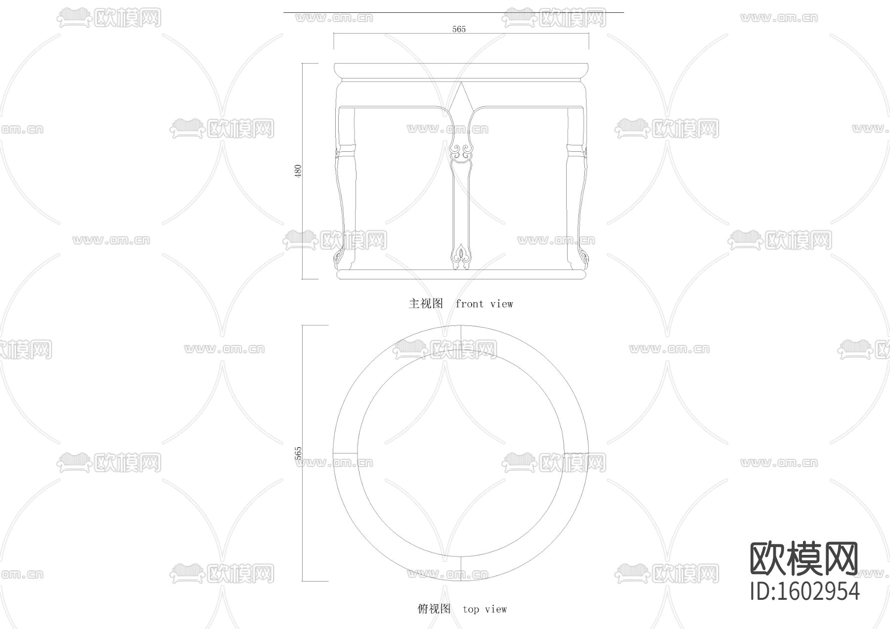红木圆凳下载（渲染图1）