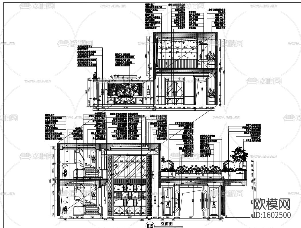 别墅cad施工图下载（渲染图9）