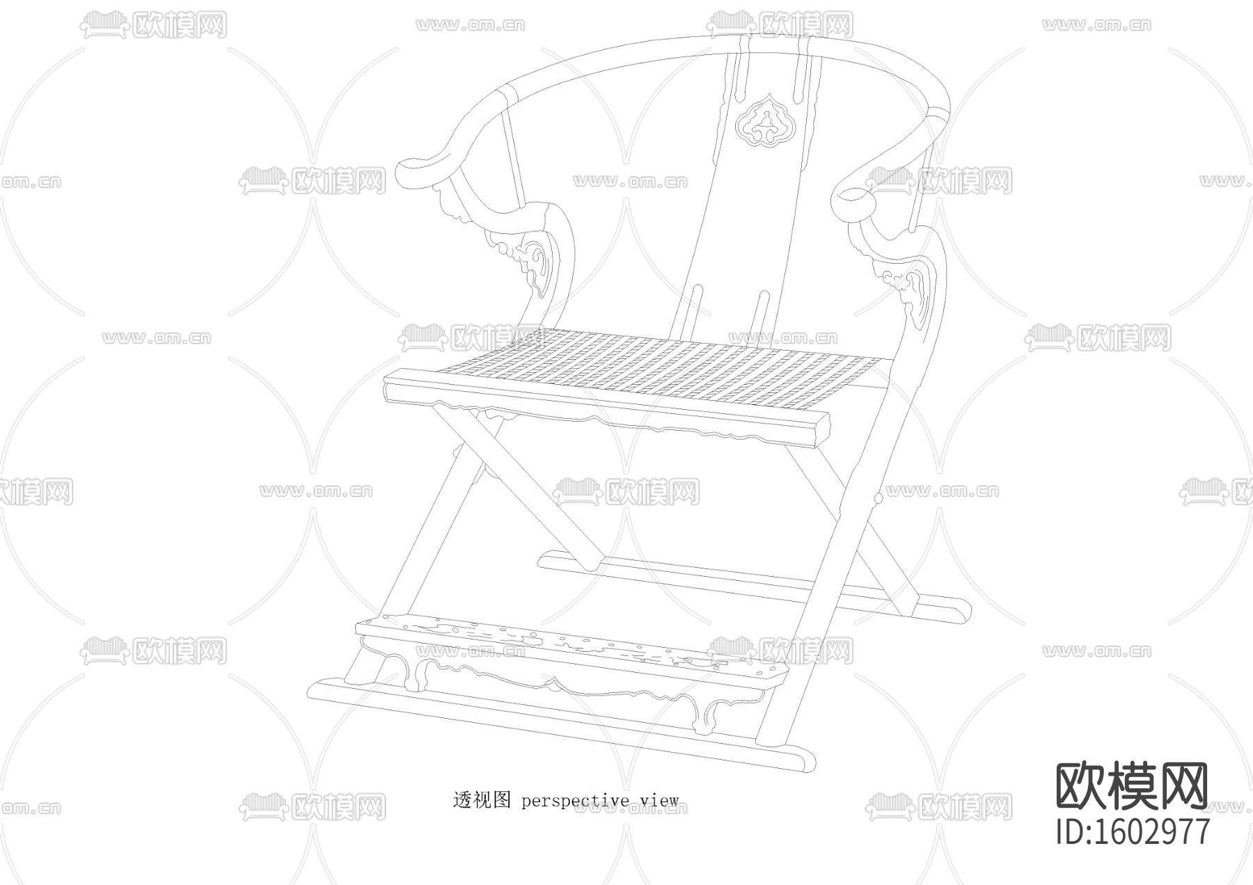 黄花梨圆后背交椅下载（渲染图1）