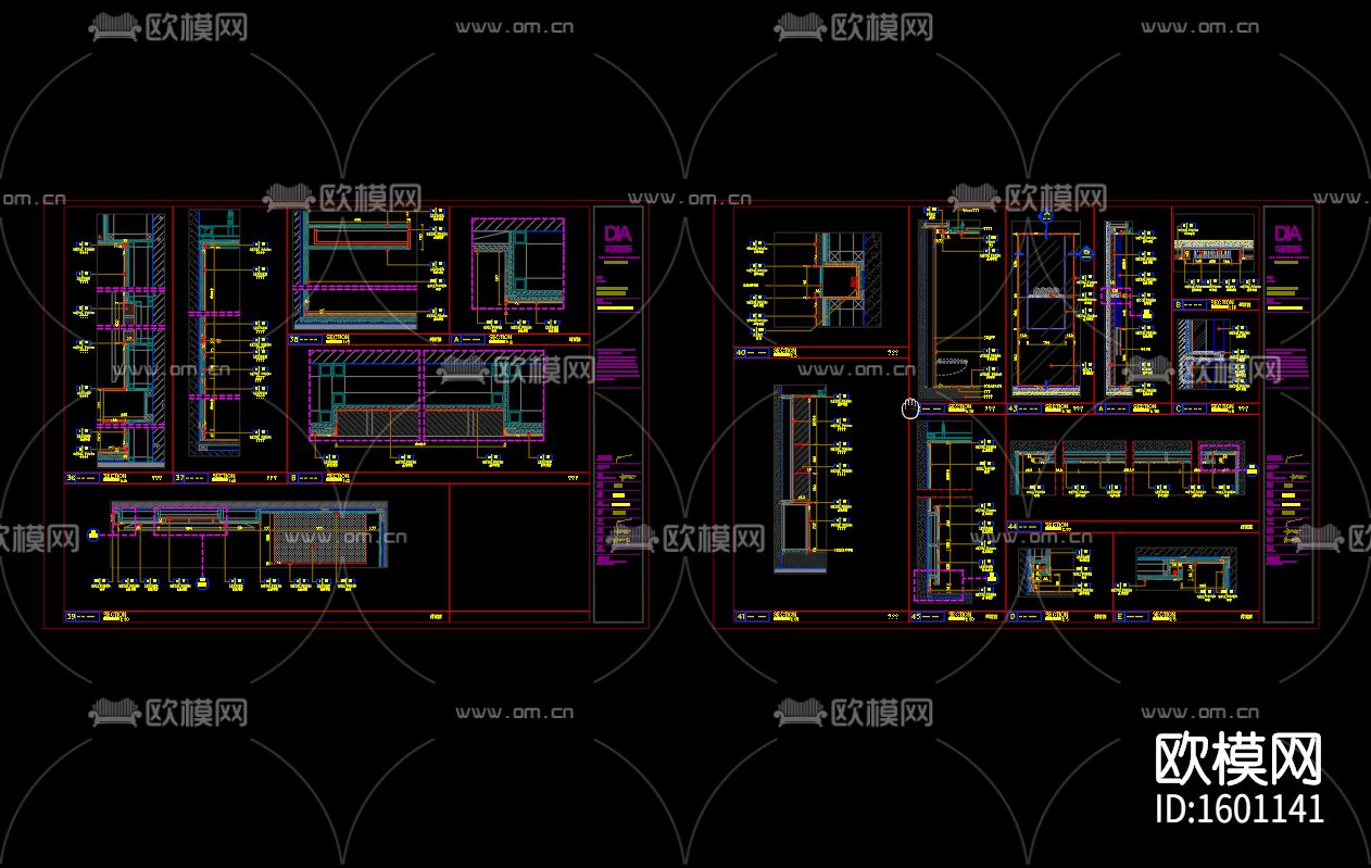 三居家装样板间cad施工图下载（渲染图5）