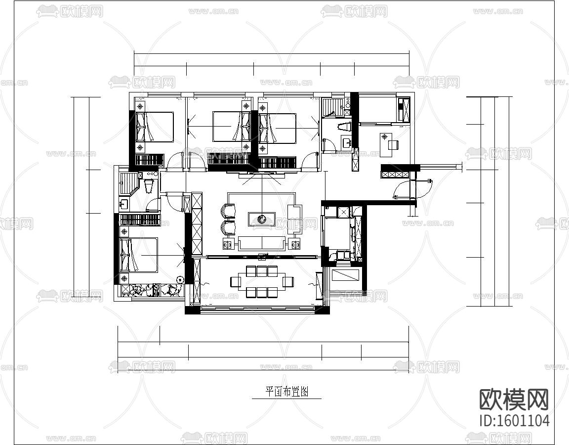 汕头御海天宸11栋住宅装修cad施工图下载（渲染图2）