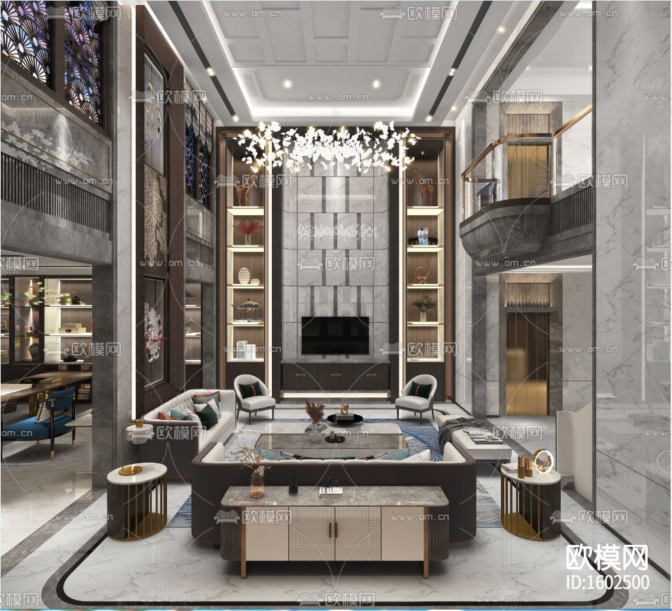 别墅cad施工图下载（渲染图1）