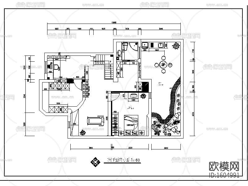 沈阳现代二层三居室住宅设计施工图下载（渲染图4）