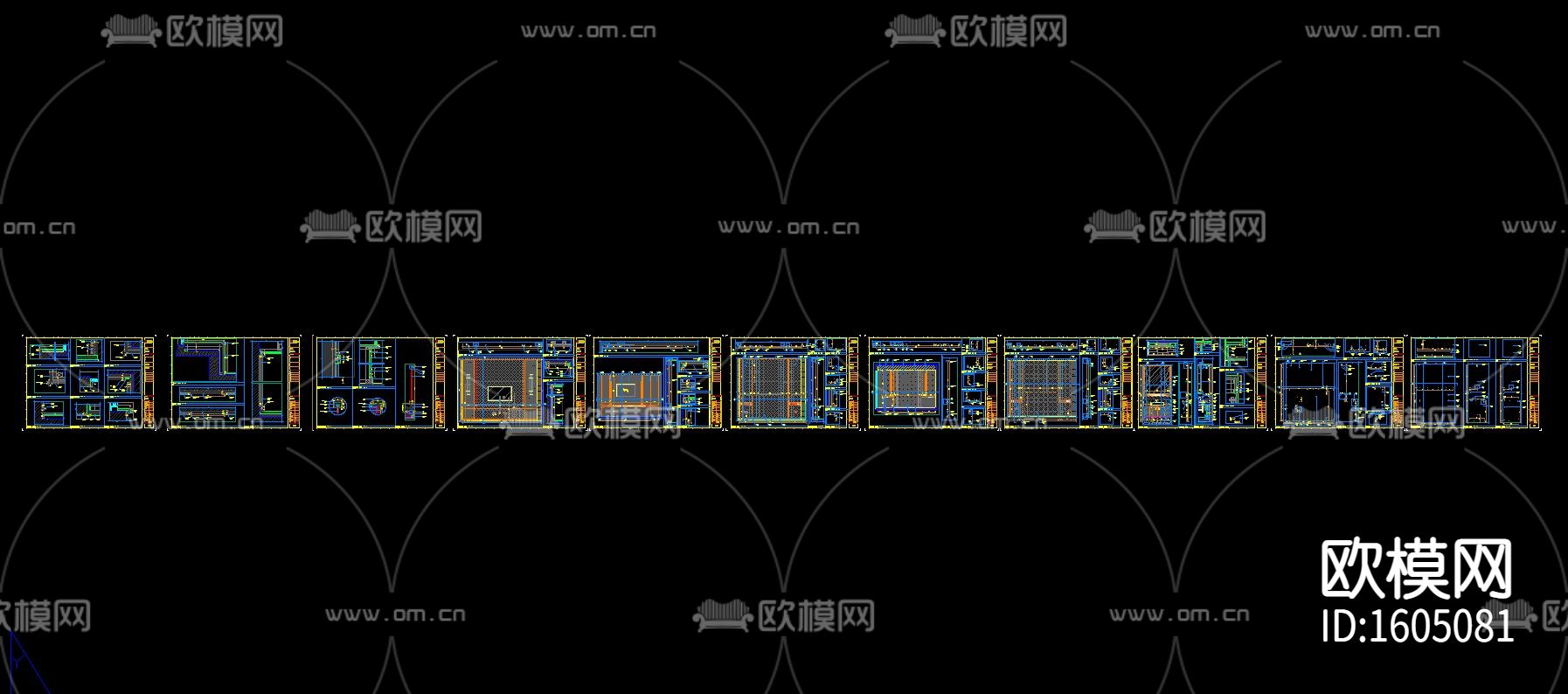 三居上叠叠墅样板间图纸CAD图纸下载（渲染图4）