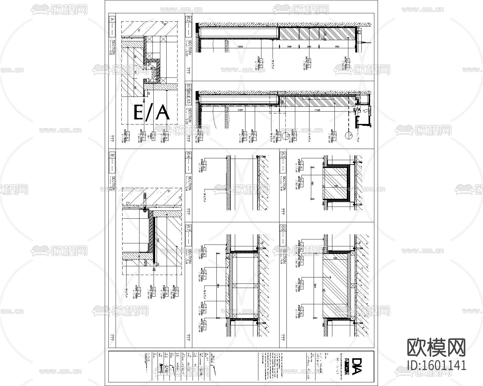 三居家装样板间cad施工图下载（渲染图1）