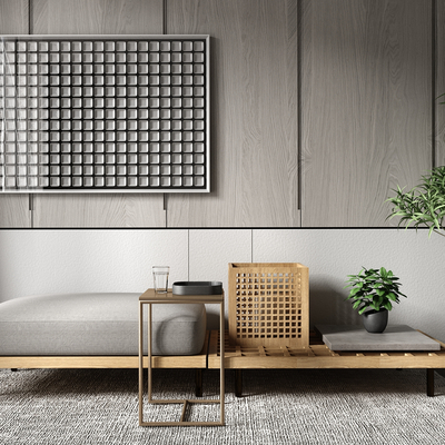  现代轻奢沙发凳su模型 