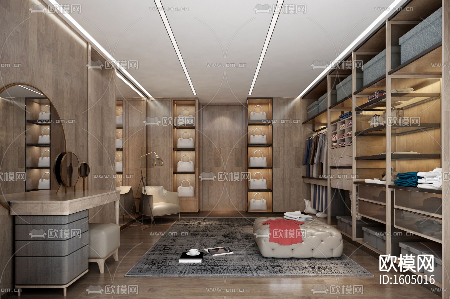 现代五层四居室别墅装修施工图下载（渲染图7）