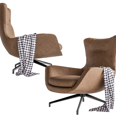 现代皮革休闲椅su模型