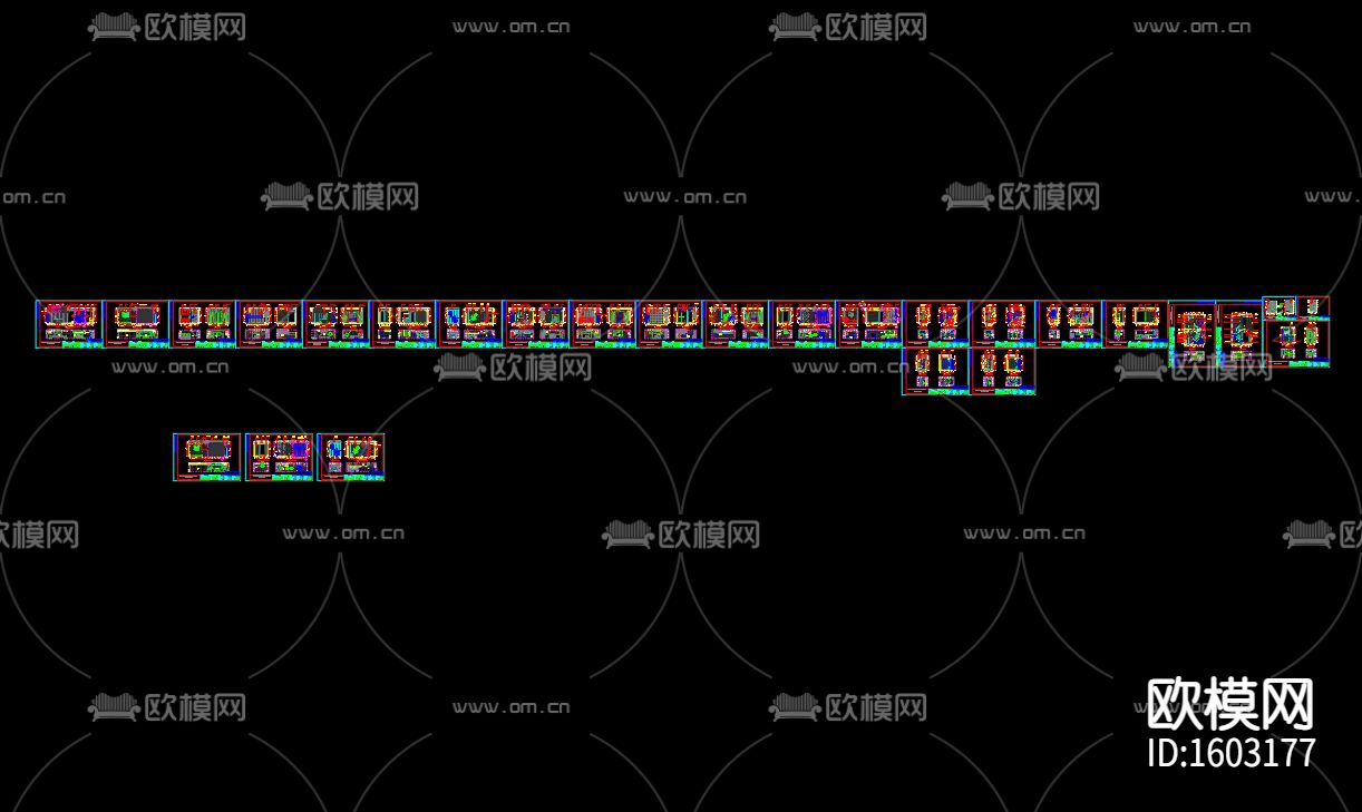 现代风2房2厅住宅装修施工图下载（渲染图6）