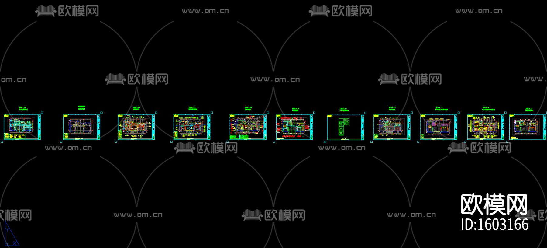 现代三居公寓样板间装修施工图下载（渲染图7）