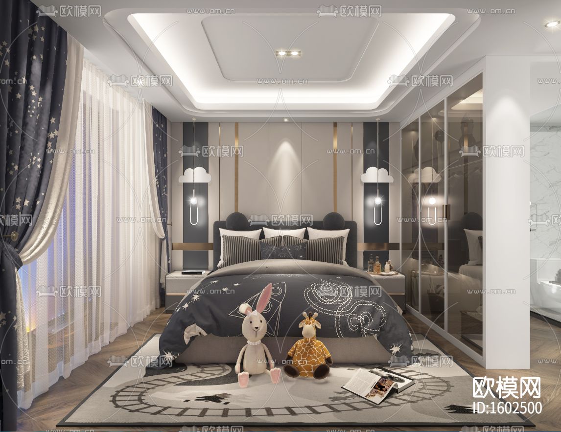 别墅cad施工图下载（渲染图4）