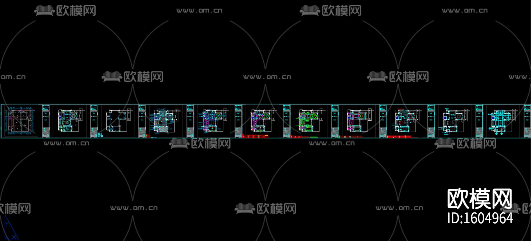 别墅样板间装修施工图下载（渲染图2）