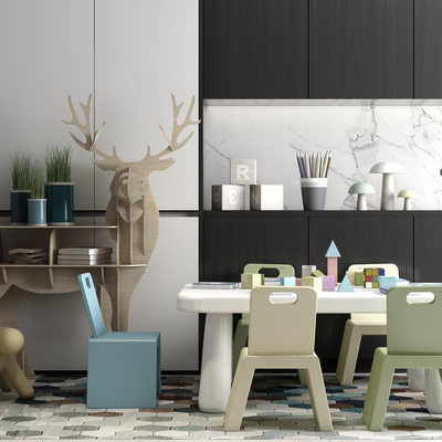  现代儿童装饰柜su模型 