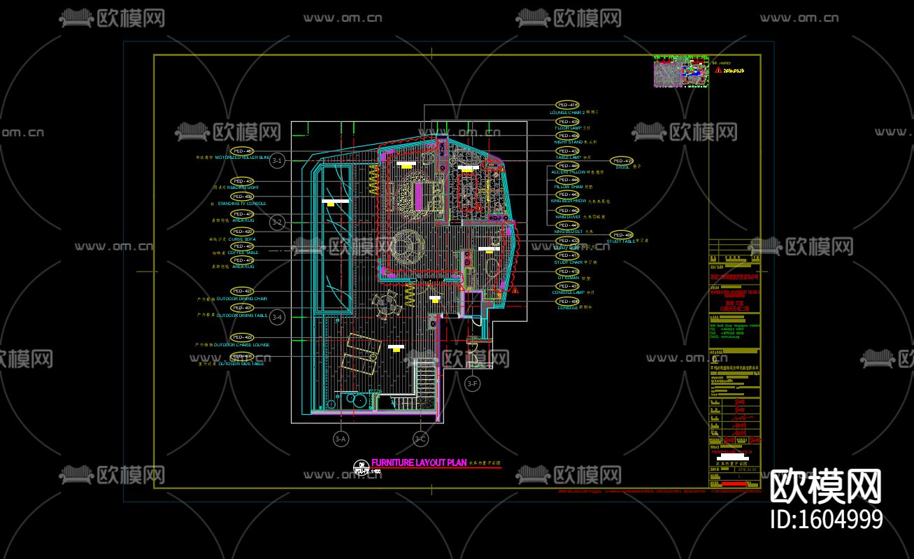 现代三居公寓设计施工图下载（渲染图6）