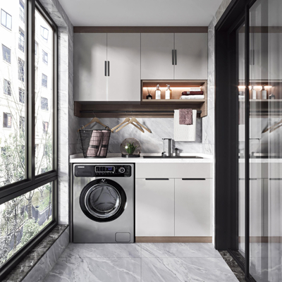  现代阳台su模型 