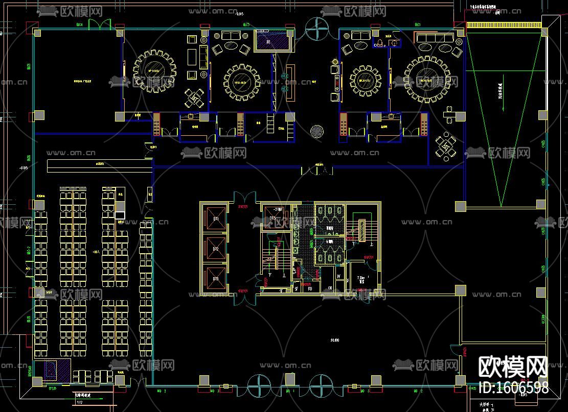 餐厅食堂cad平面图下载
