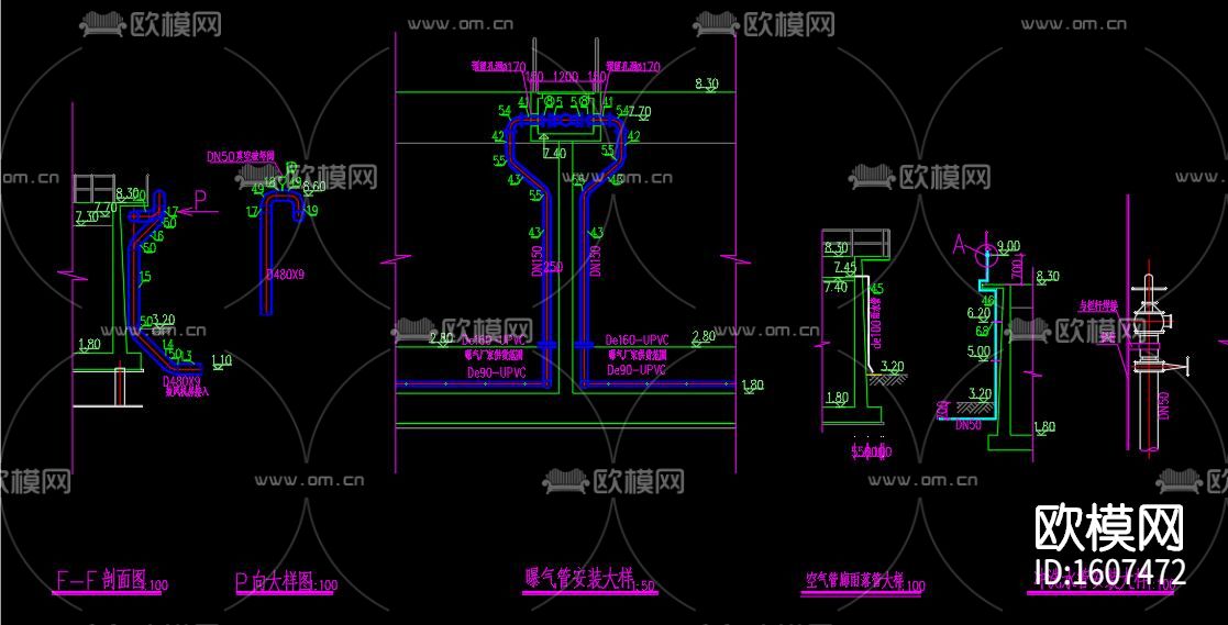 污水处理厂cad施工图下载（渲染图6）