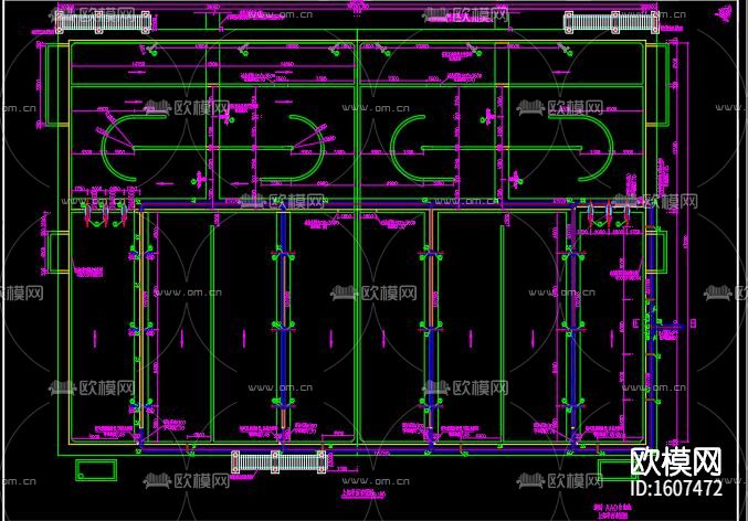 污水处理厂cad施工图下载（渲染图1）