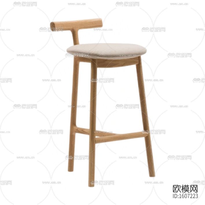 日式简约实木布艺吧椅