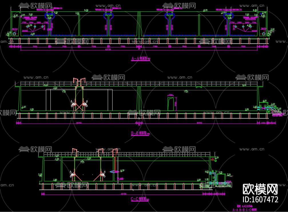污水处理厂cad施工图下载（渲染图3）