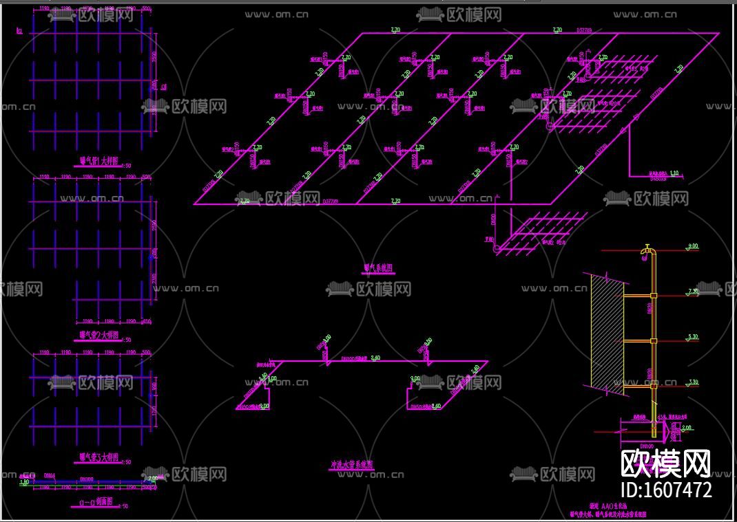 污水处理厂cad施工图下载（渲染图8）