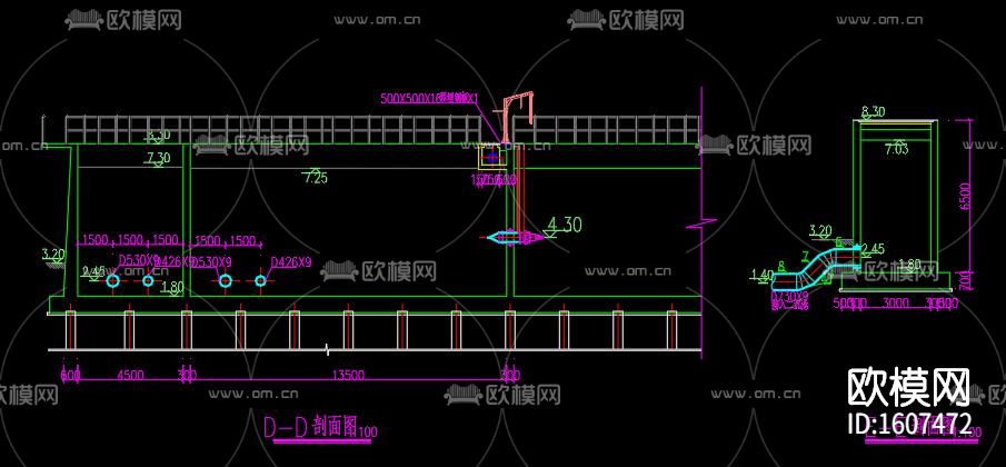污水处理厂cad施工图下载（渲染图5）