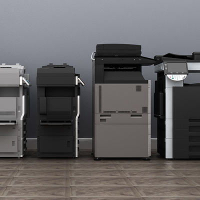  现代复印机打印机su模型 