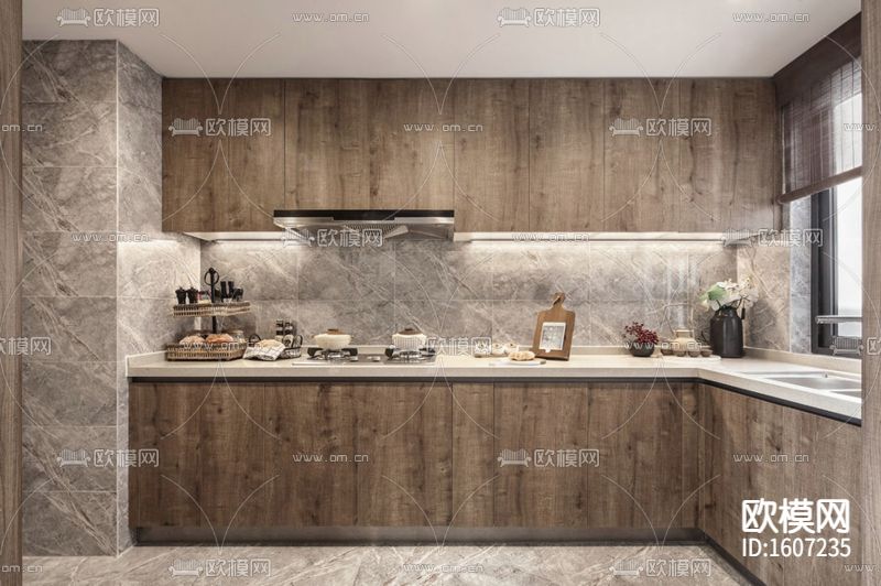 现代创意厨房场景下载