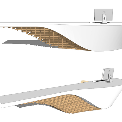  现代服务台接待台su模型 